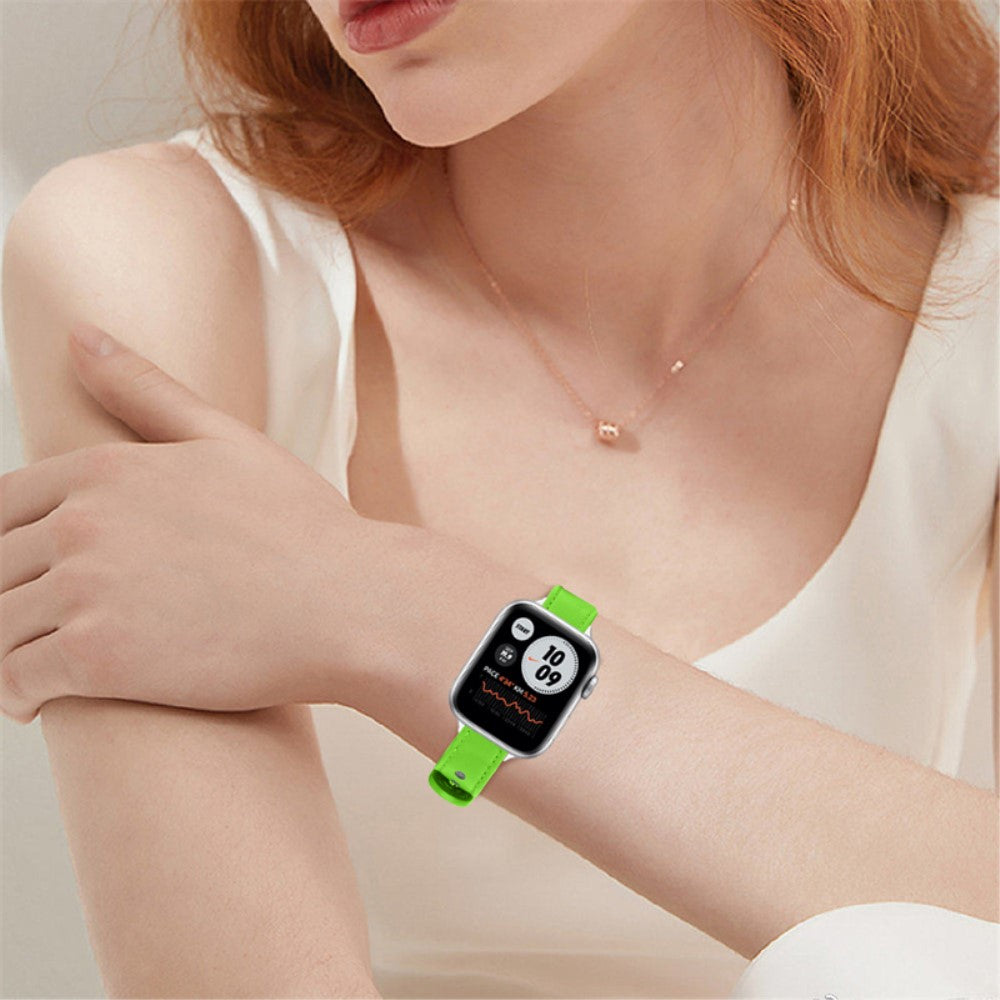 Fint Universal Apple Ægte læder Urrem - Grøn#serie_9