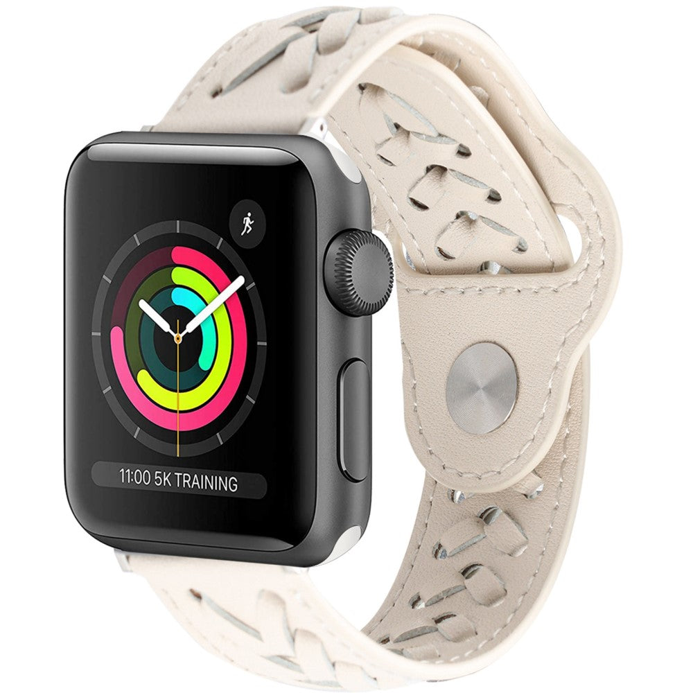 Super fantastisk Universal Apple Ægte læder Urrem - Hvid#serie_1