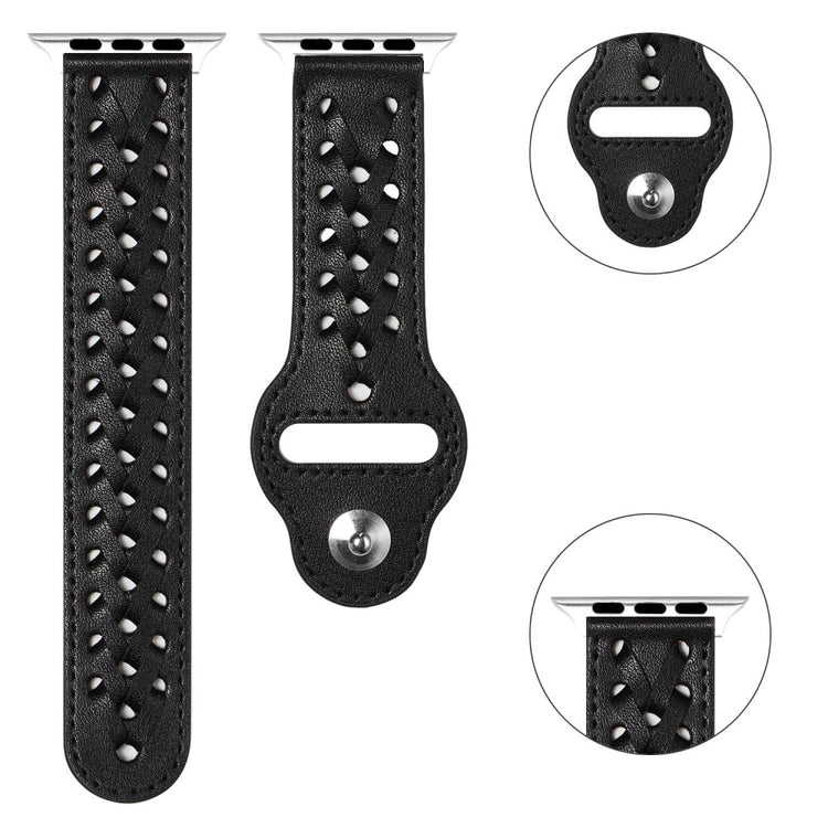 Super fantastisk Universal Apple Ægte læder Urrem - Sort#serie_2