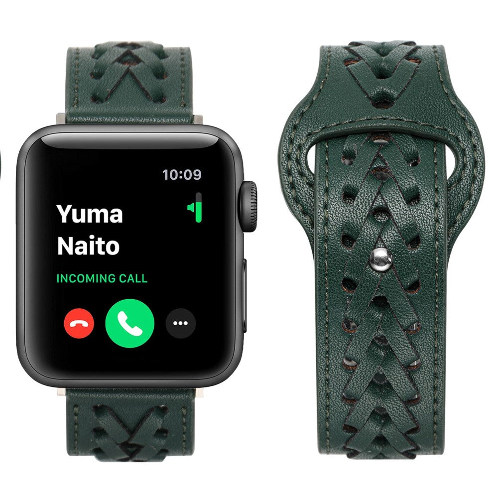 Super fantastisk Universal Apple Ægte læder Urrem - Grøn#serie_3