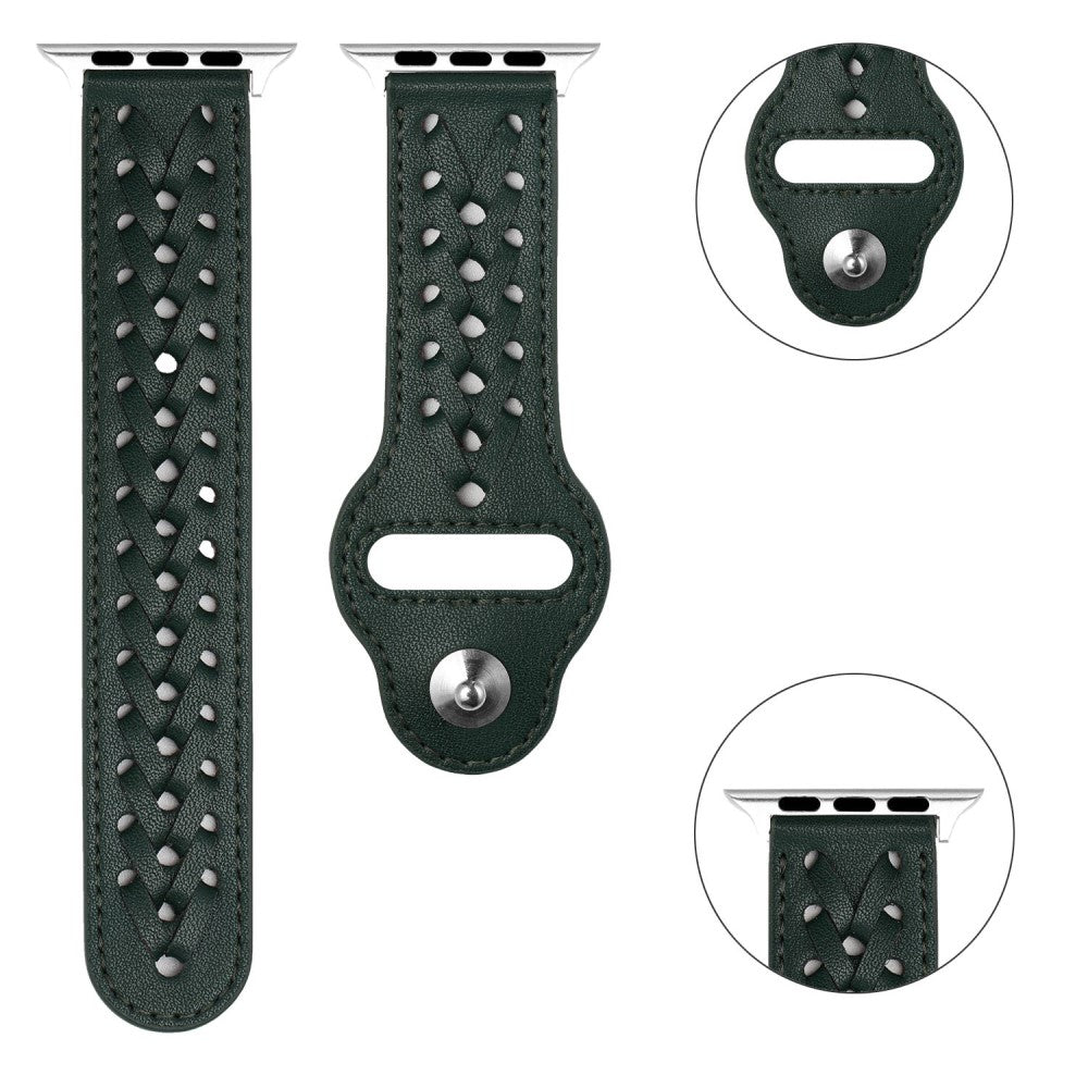 Super fantastisk Universal Apple Ægte læder Urrem - Grøn#serie_3