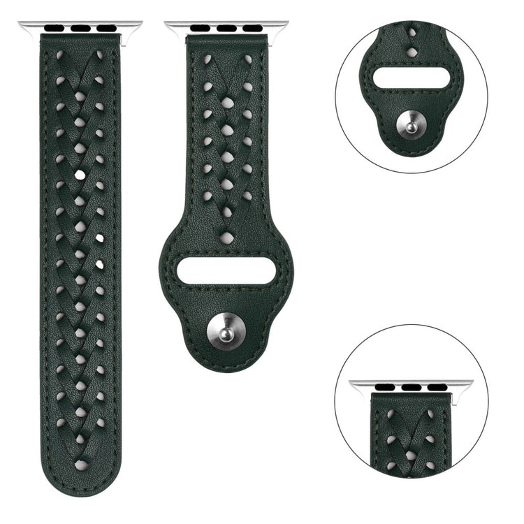 Super fantastisk Universal Apple Ægte læder Urrem - Grøn#serie_3