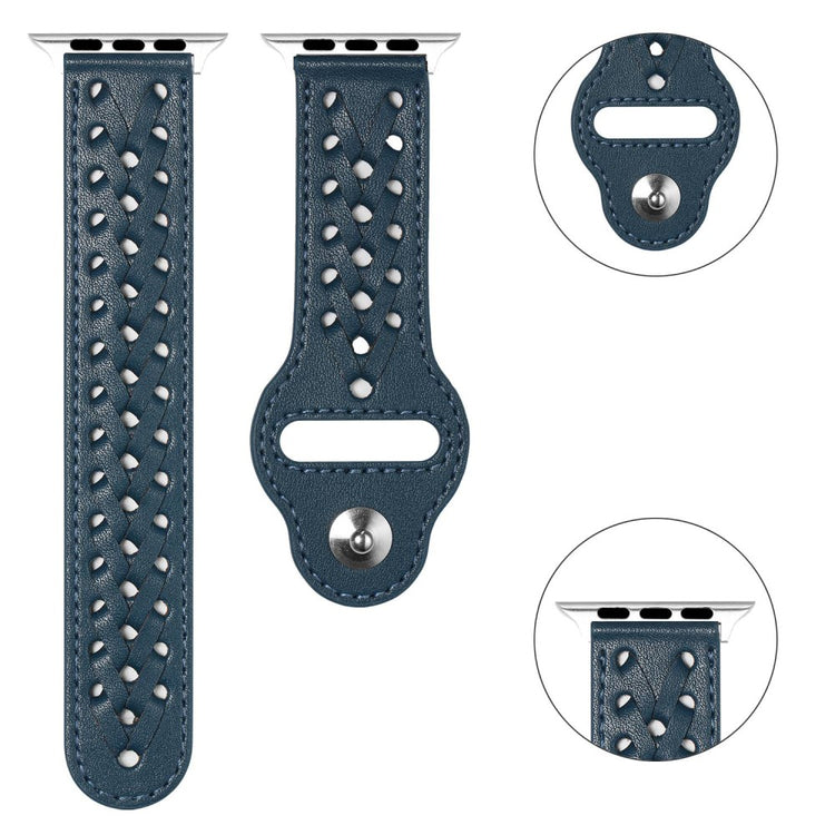 Super fantastisk Universal Apple Ægte læder Urrem - Blå#serie_4