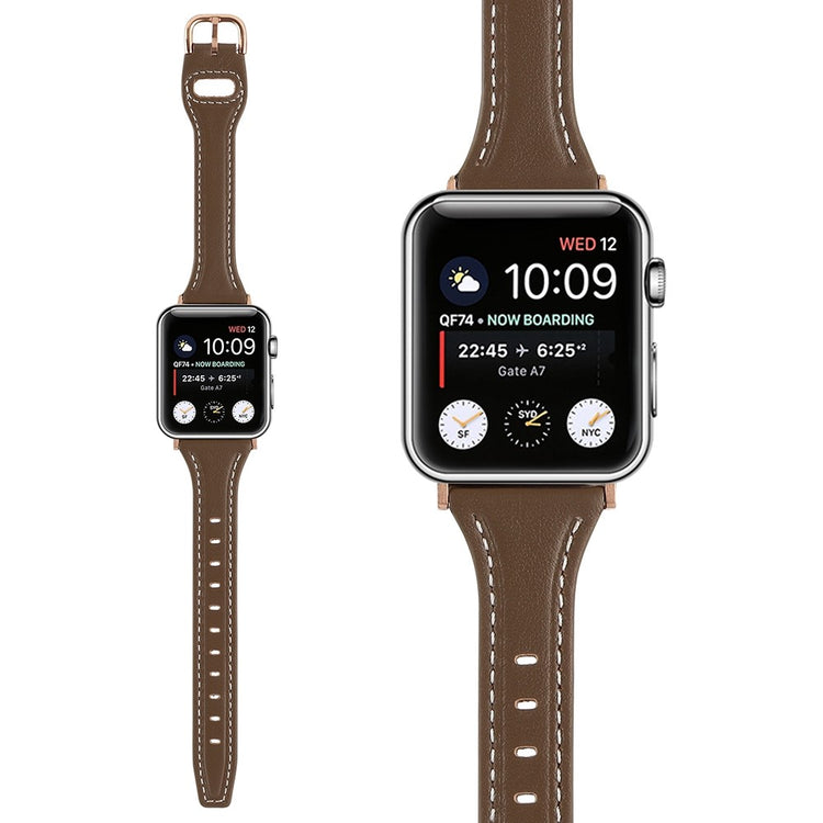 Rigtigt fint Universal Apple Ægte læder Urrem - Brun#serie_2