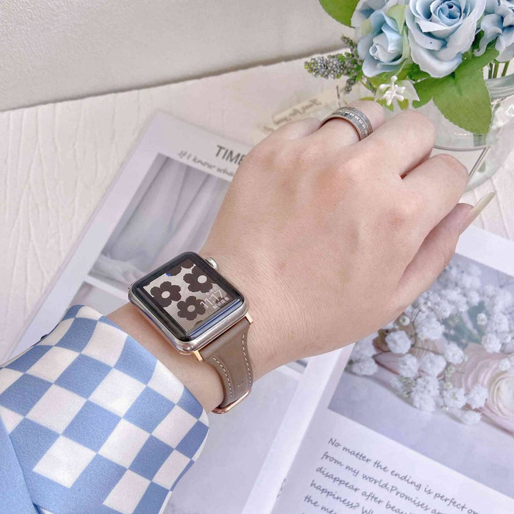 Rigtigt fint Universal Apple Ægte læder Urrem - Brun#serie_2