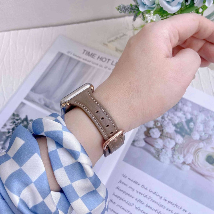 Rigtigt fint Universal Apple Ægte læder Urrem - Brun#serie_6