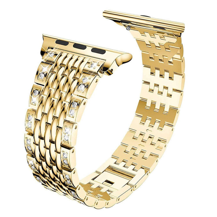 Mega smuk Universal Apple Metal og Rhinsten Rem - Guld#serie_4