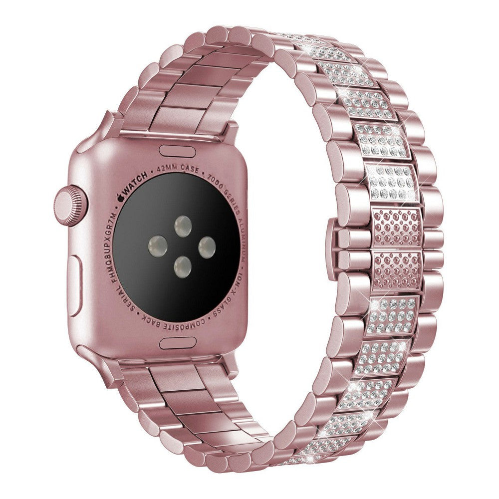 Rigtigt kΓΈnt Universal Apple Metal og Rhinsten Rem - Pink#serie_1