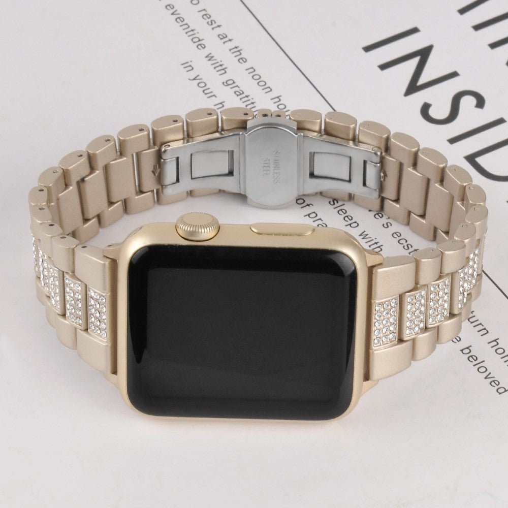 Rigtigt kønt Universal Apple Metal og Rhinsten Rem - Guld#serie_2