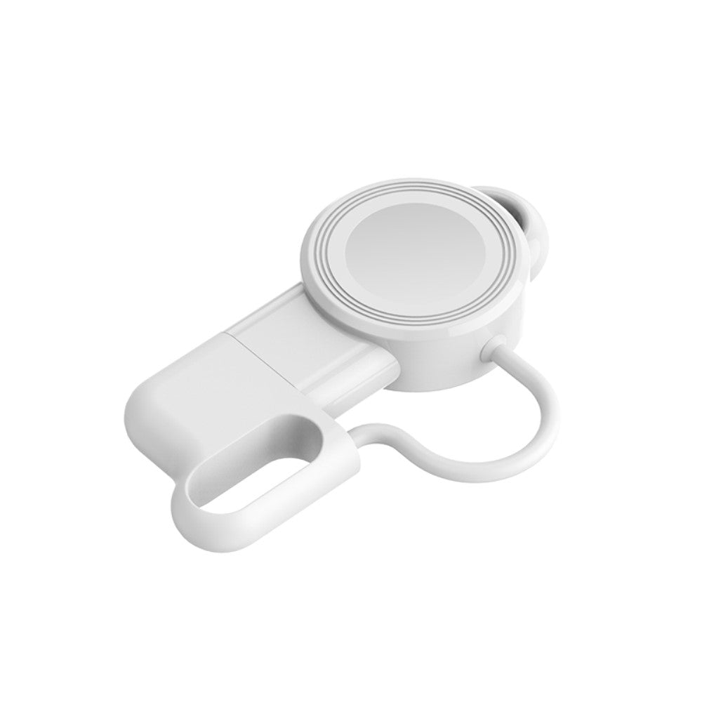 1m Silikone Universal Apple Trådløs   USB Ladestation - Hvid#serie_366