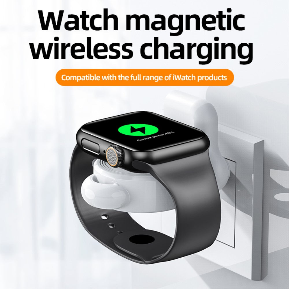 1m Silikone Universal Apple Trådløs   USB Ladestation - Hvid#serie_366