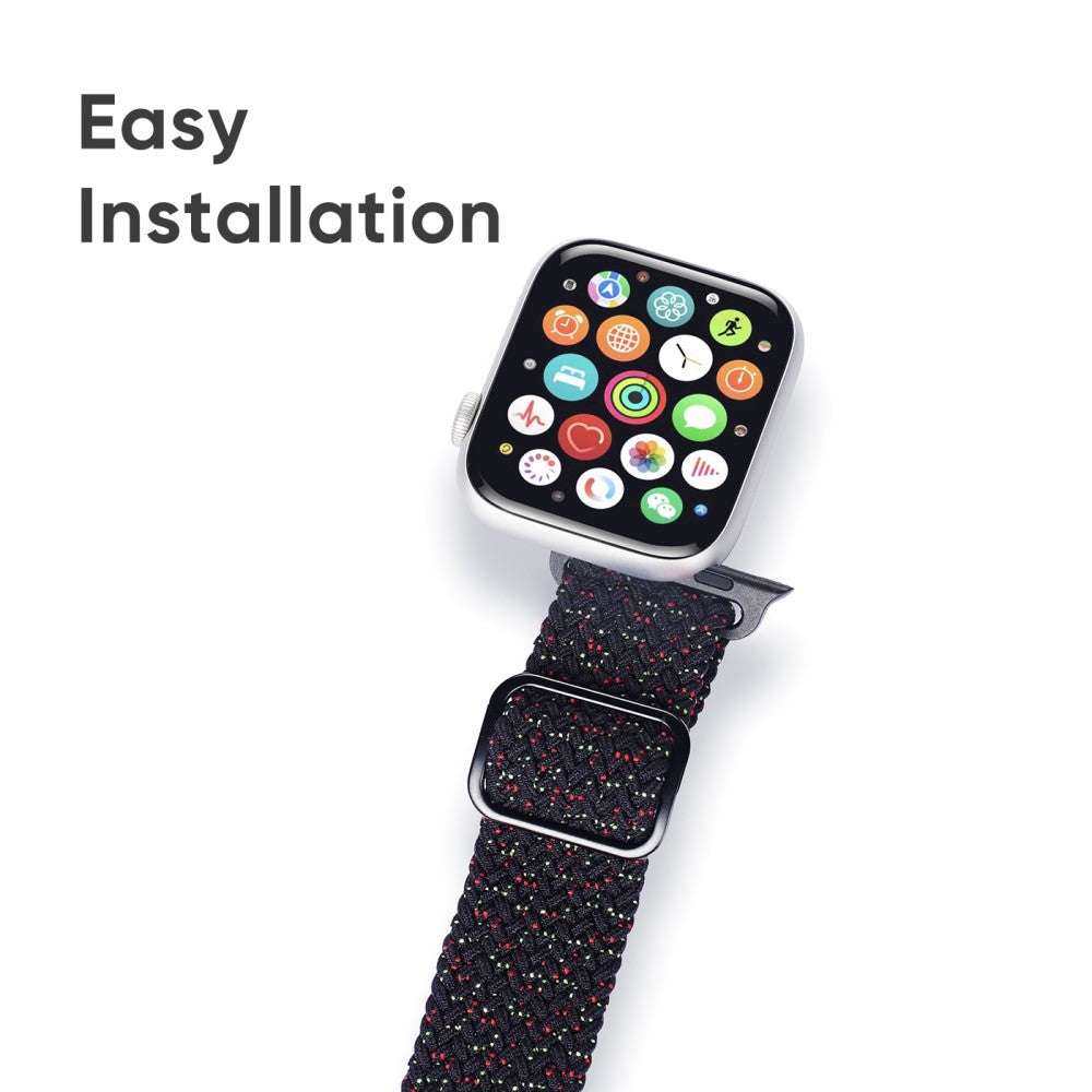 Slidstærk Universal Apple Stof Urrem - Sort#serie_1