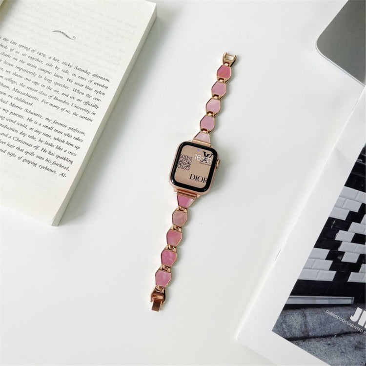 Rigtigt flot Universal Apple Metal og  Rhinsten Urrem - Pink#serie_2