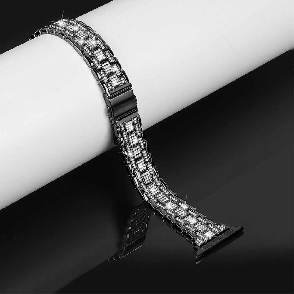 Mega fint Universal Apple Metal og  Rhinsten Urrem - Sort#serie_1