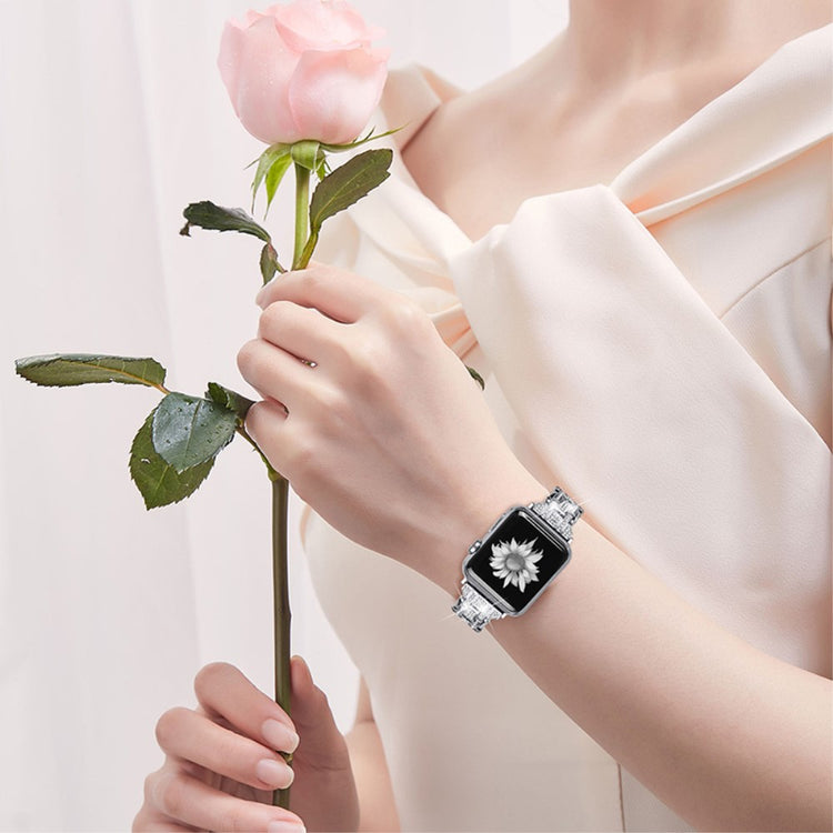 Mega fint Universal Apple Metal og  Rhinsten Urrem - Sølv#serie_3