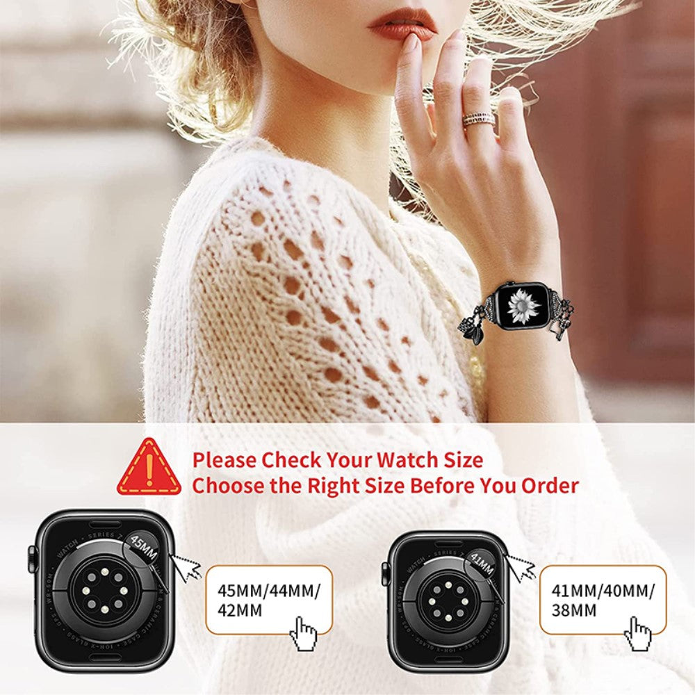 Meget skøn Universal Apple Metal Urrem - Sort#serie_1