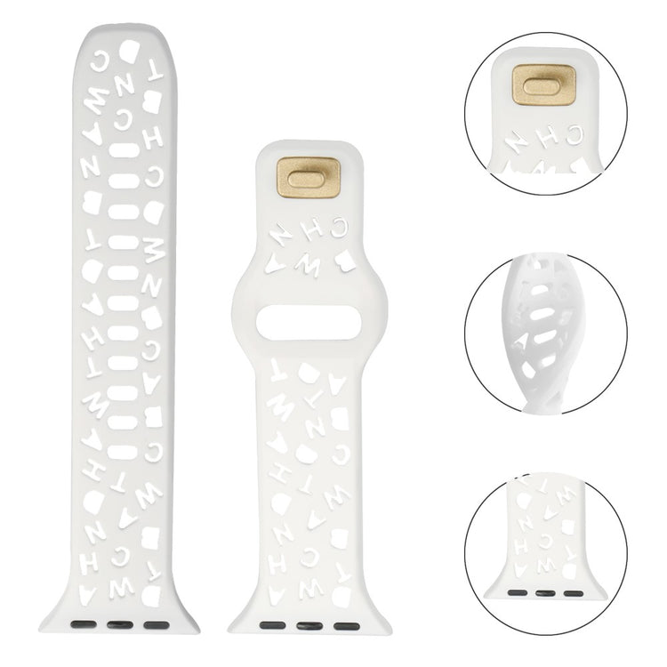 Super cool Universal Apple Silikone Rem - Hvid#serie_2