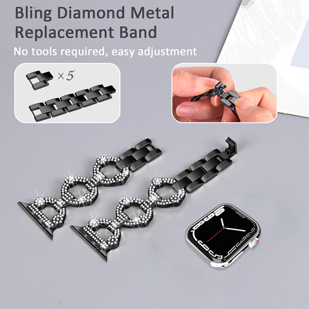 Eminent Universal Apple Rhinsten og Glas Rem - Sort#serie_1