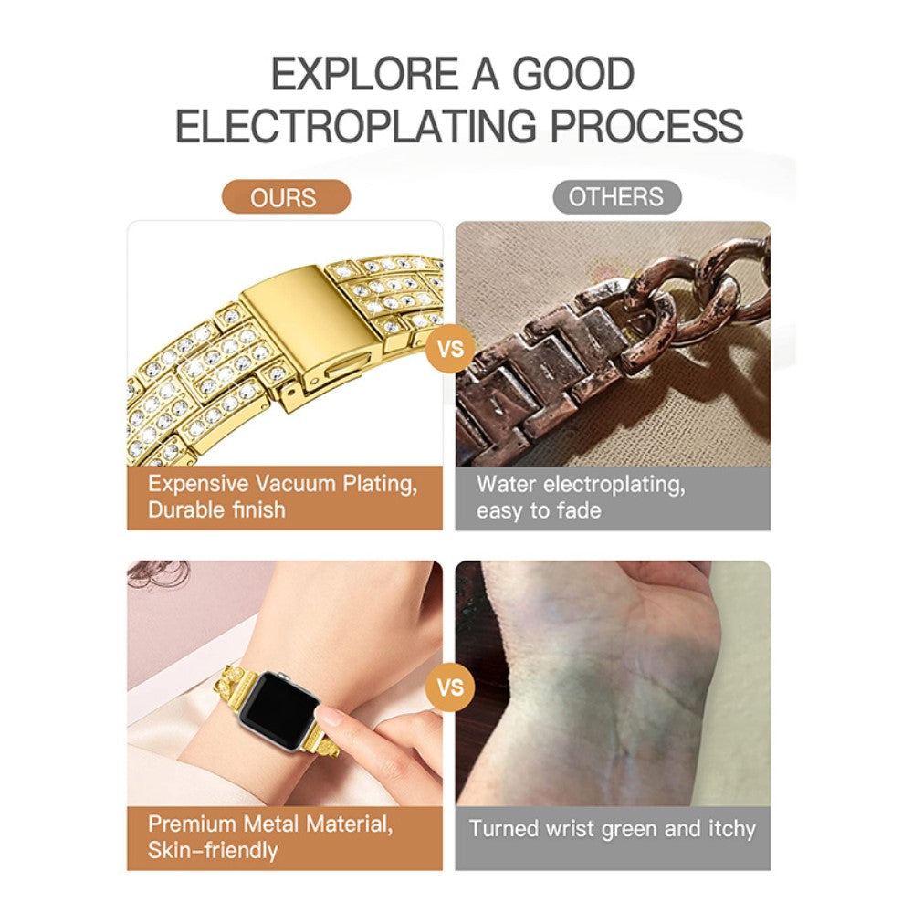 Komfortabel Universal Apple Metal Rem - Guld#serie_2