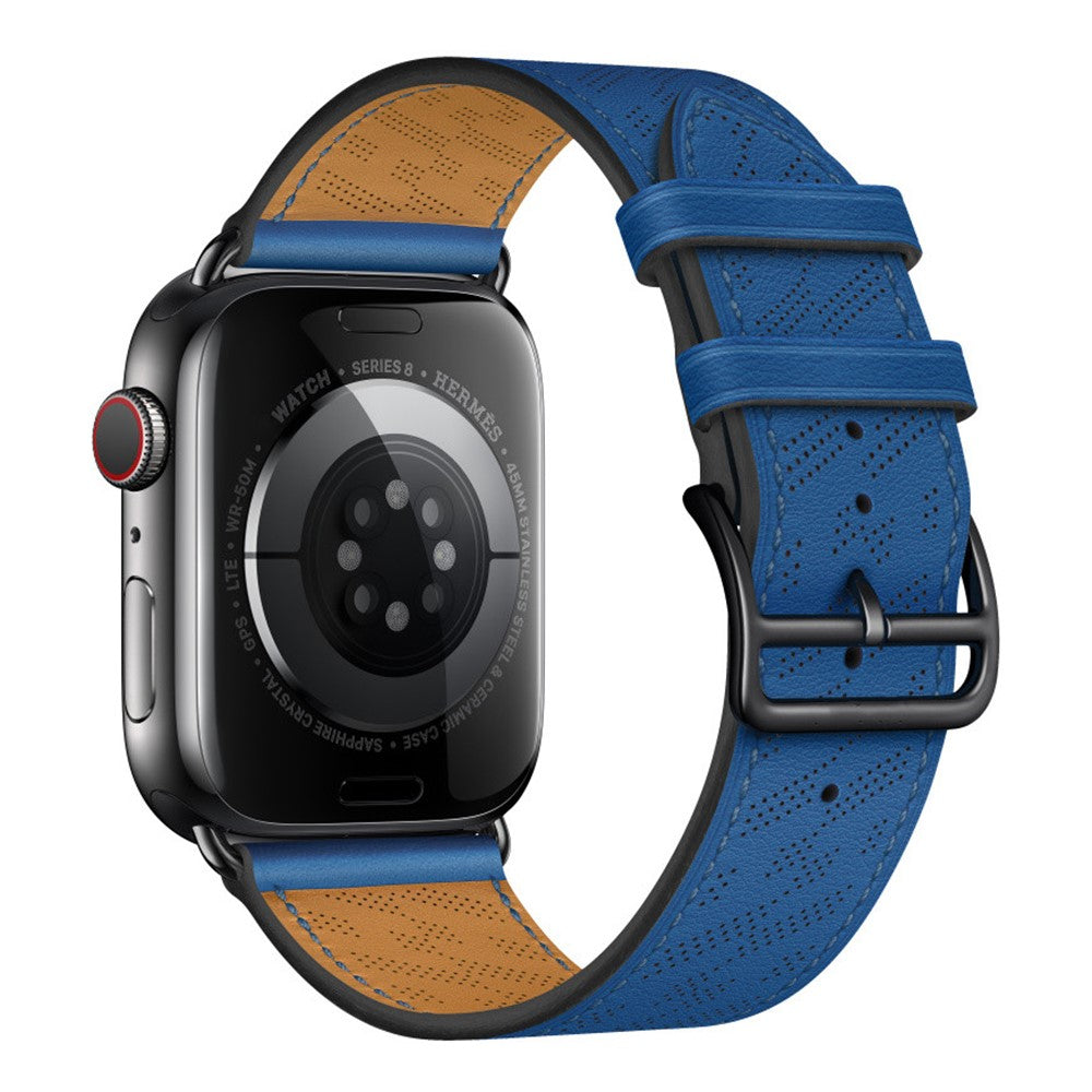 Meget fed Universal Apple Ægte læder Rem - Blå#serie_2