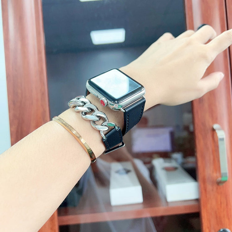 Meget flot Universal Apple Ægte læder Rem - Sort#serie_105