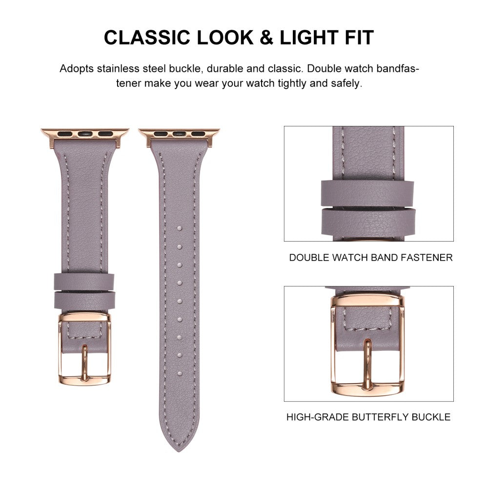 Smuk Universal Apple Ægte læder Rem - Sølv#serie_4