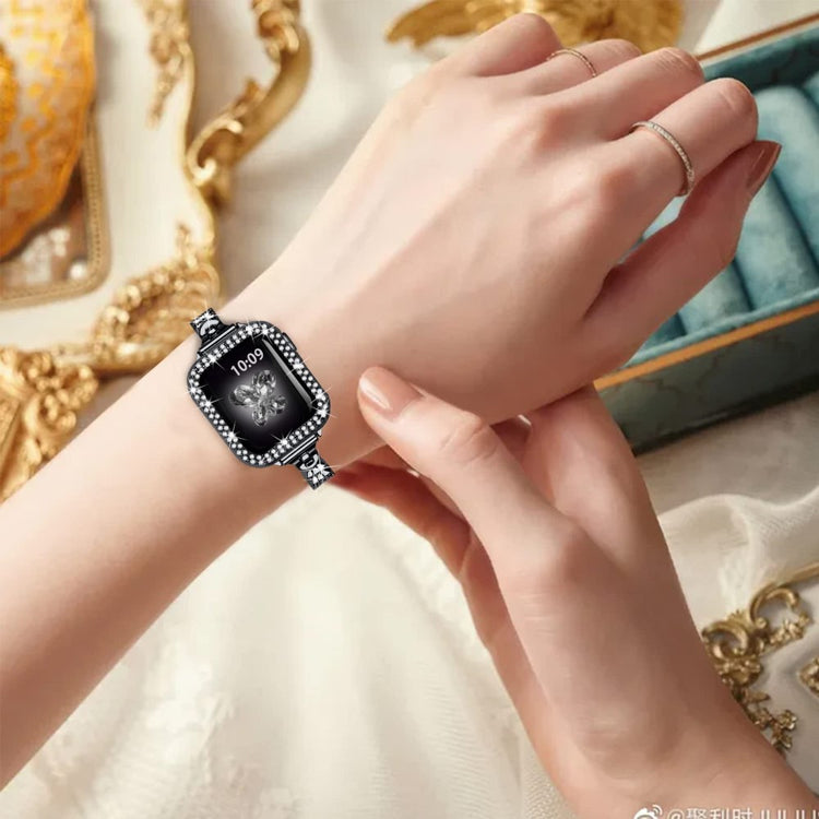 Vildt slidstærk Universal Apple Metal og Rhinsten Rem - Sort#serie_2