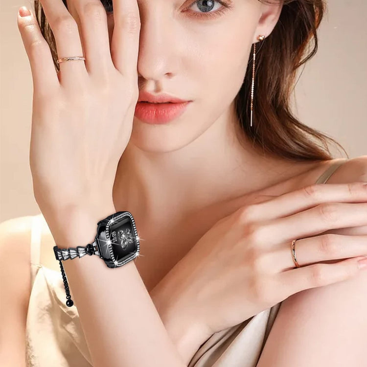 Vildt slidstærk Universal Apple Metal og Rhinsten Rem - Sort#serie_2