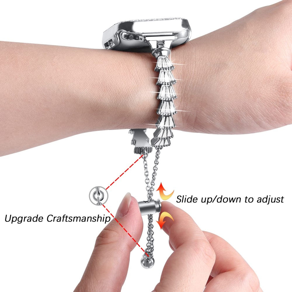 Vildt slidstærk Universal Apple Metal og Rhinsten Rem - Sølv#serie_3