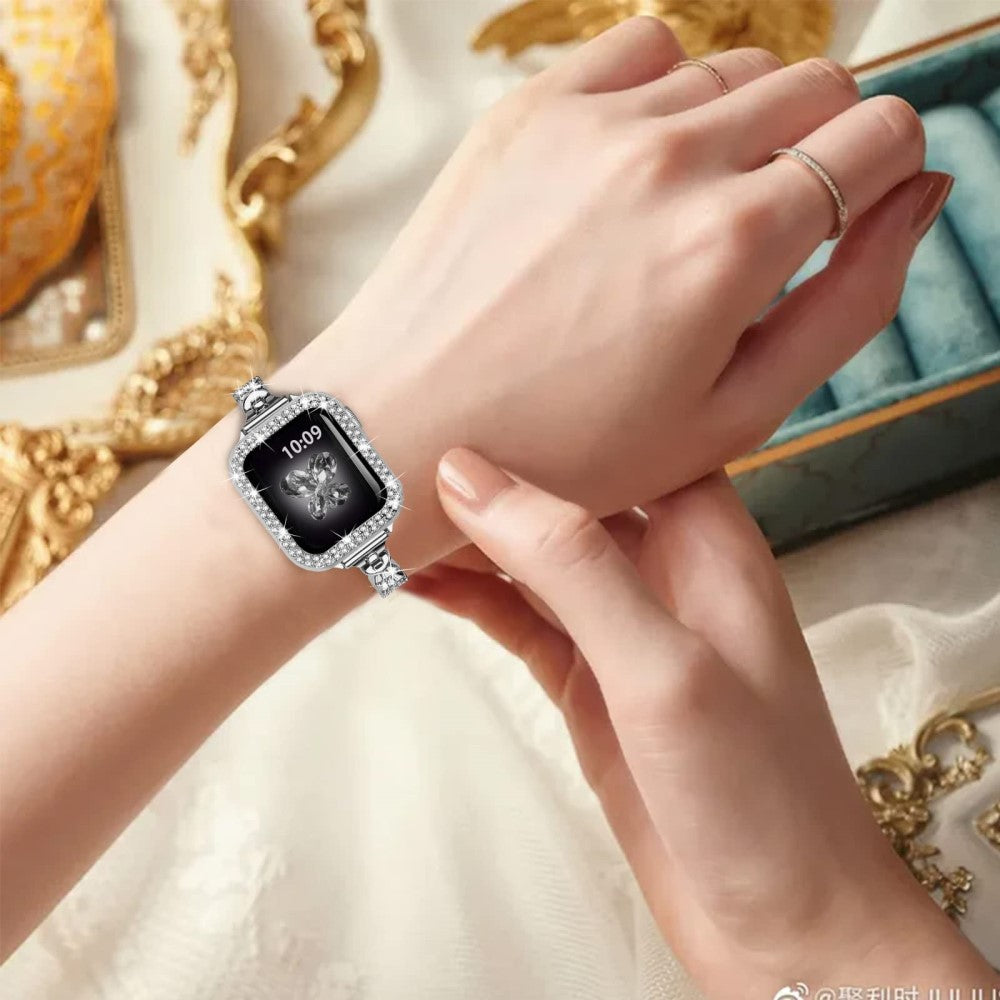 Vildt slidstærk Universal Apple Metal og Rhinsten Rem - Sølv#serie_3