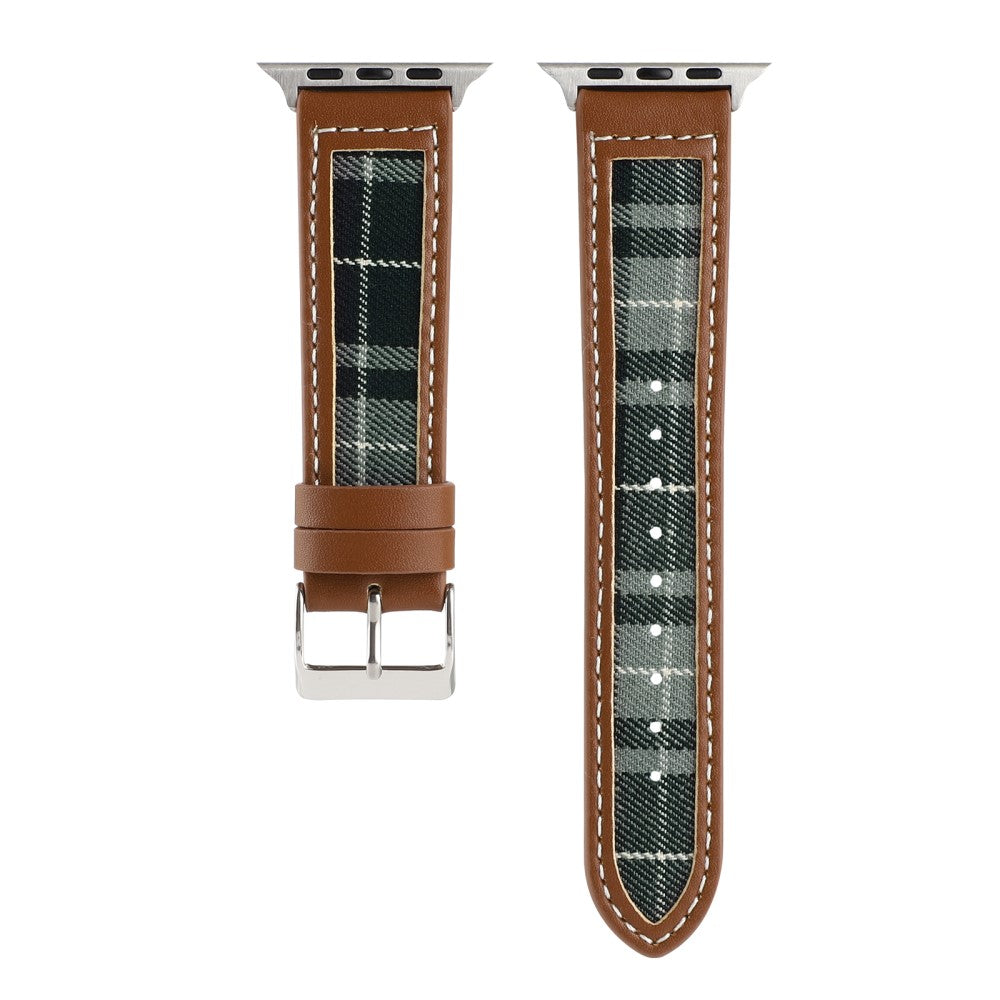 Flot Kunstlæder Og Nylon Universal Rem passer til Apple Smartwatch - Grøn#serie_2