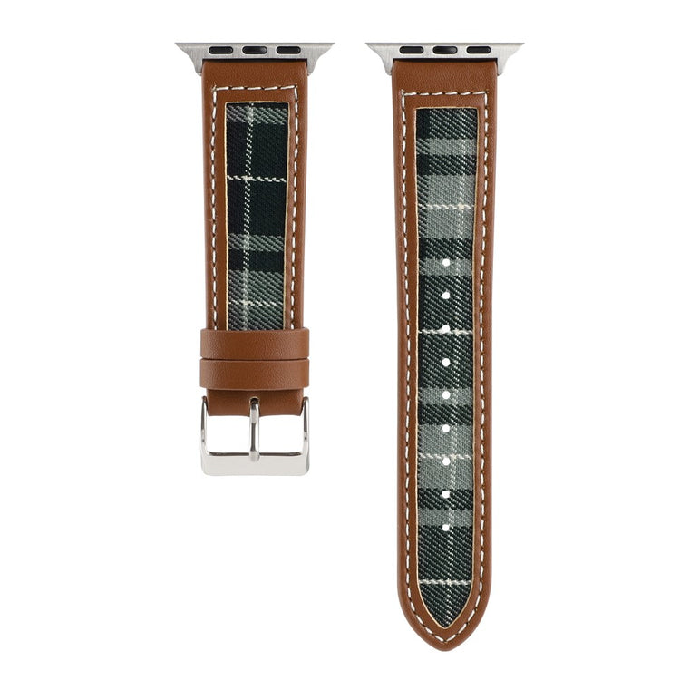 Flot Kunstlæder Og Nylon Universal Rem passer til Apple Smartwatch - Grøn#serie_2