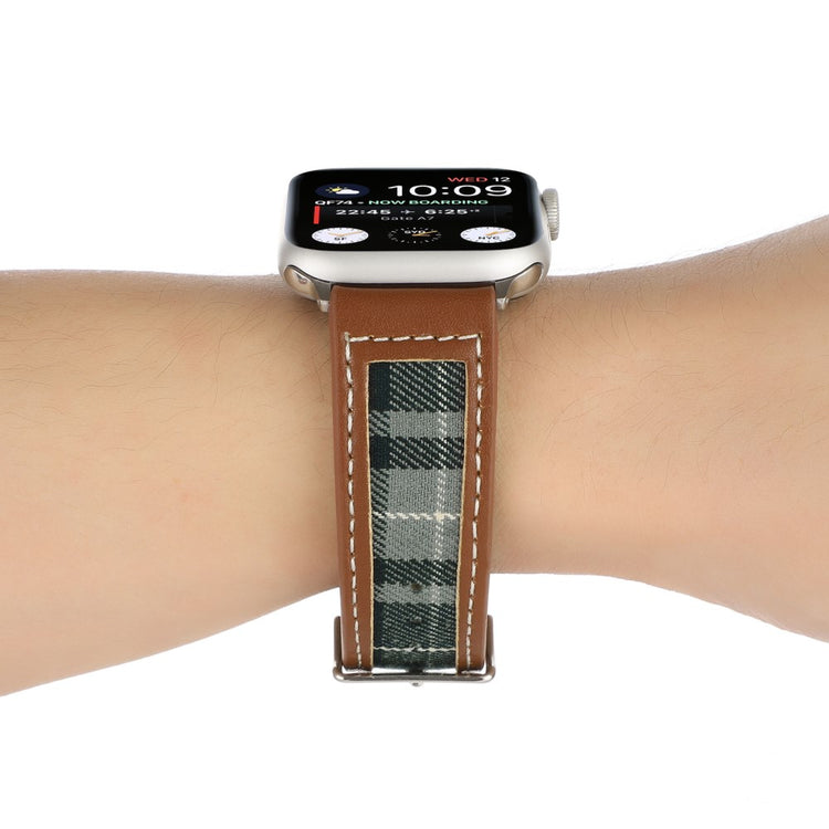 Flot Kunstlæder Og Nylon Universal Rem passer til Apple Smartwatch - Grøn#serie_2