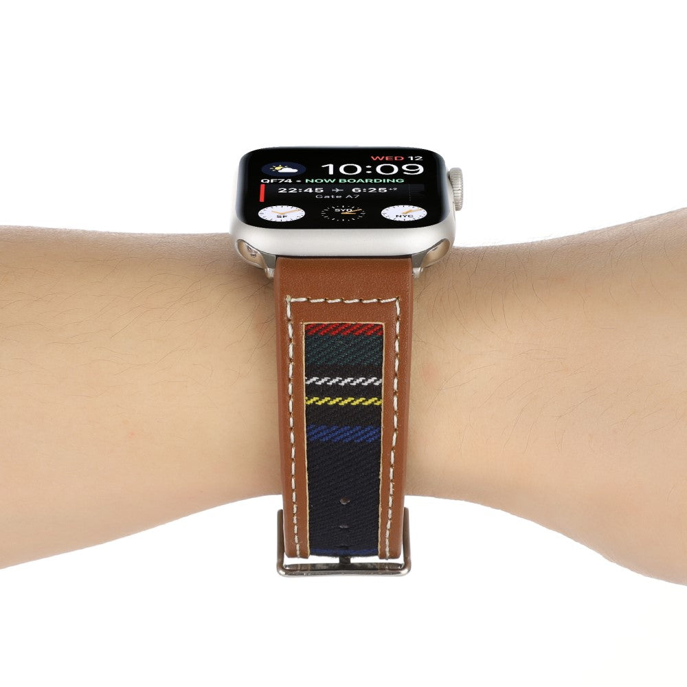 Flot Kunstlæder Og Nylon Universal Rem passer til Apple Smartwatch - Flerfarvet#serie_3