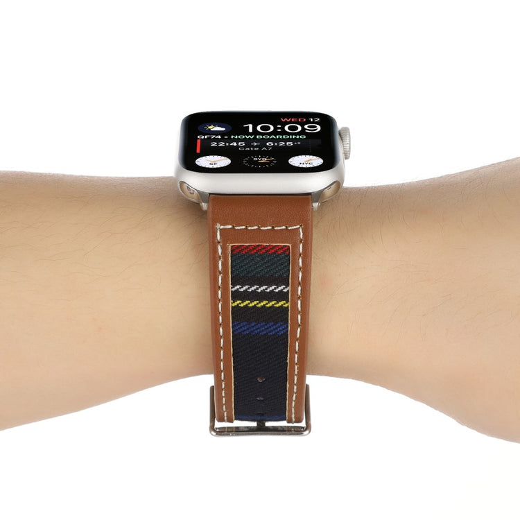 Flot Kunstlæder Og Nylon Universal Rem passer til Apple Smartwatch - Flerfarvet#serie_3