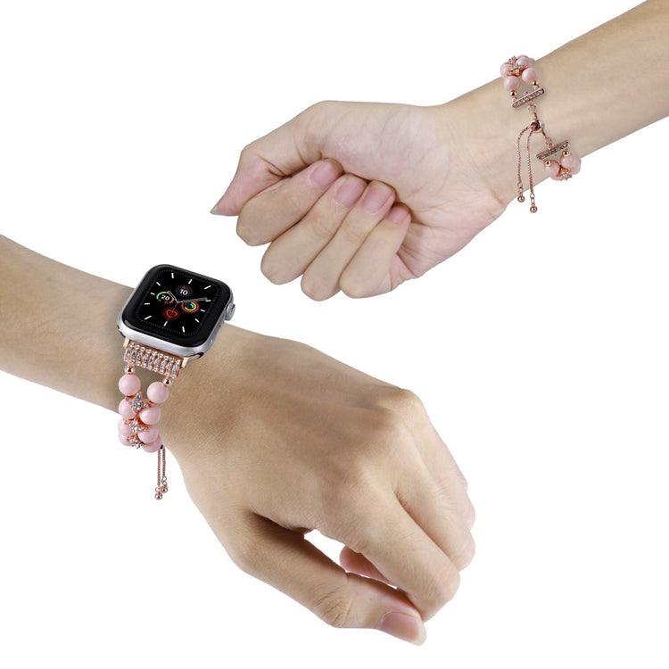 Sejt Plastik Og Rhinsten Universal Rem passer til Apple Smartwatch - Pink#serie_10