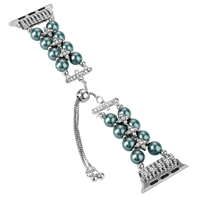 Sejt Plastik Og Rhinsten Universal Rem passer til Apple Smartwatch - Blå#serie_3