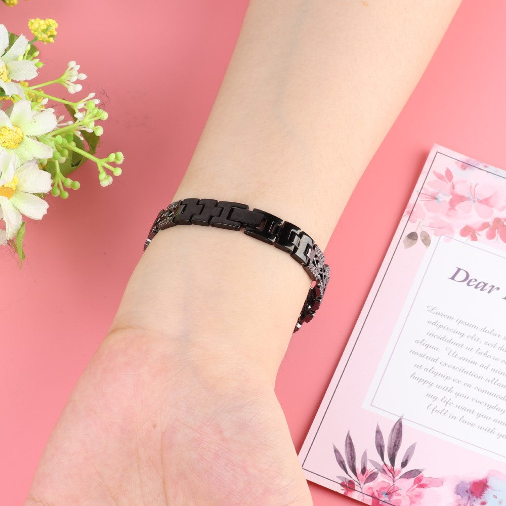 Super Pænt Metal Og Rhinsten Universal Rem passer til Apple Smartwatch - Sort#serie_1