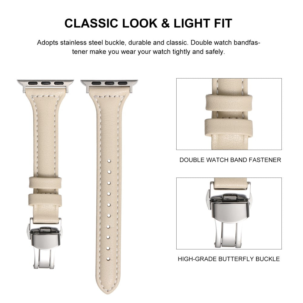 Vildt Pænt Ægte Læder Universal Rem passer til Apple Smartwatch - Brun#serie_4