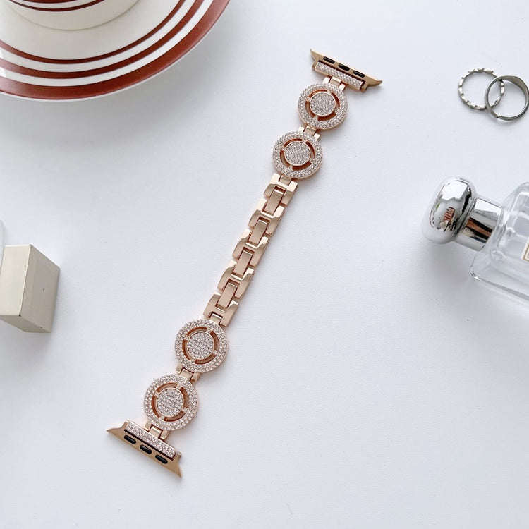 Udsøgt Metal Og Rhinsten Universal Rem passer til Apple Smartwatch - Pink#serie_3