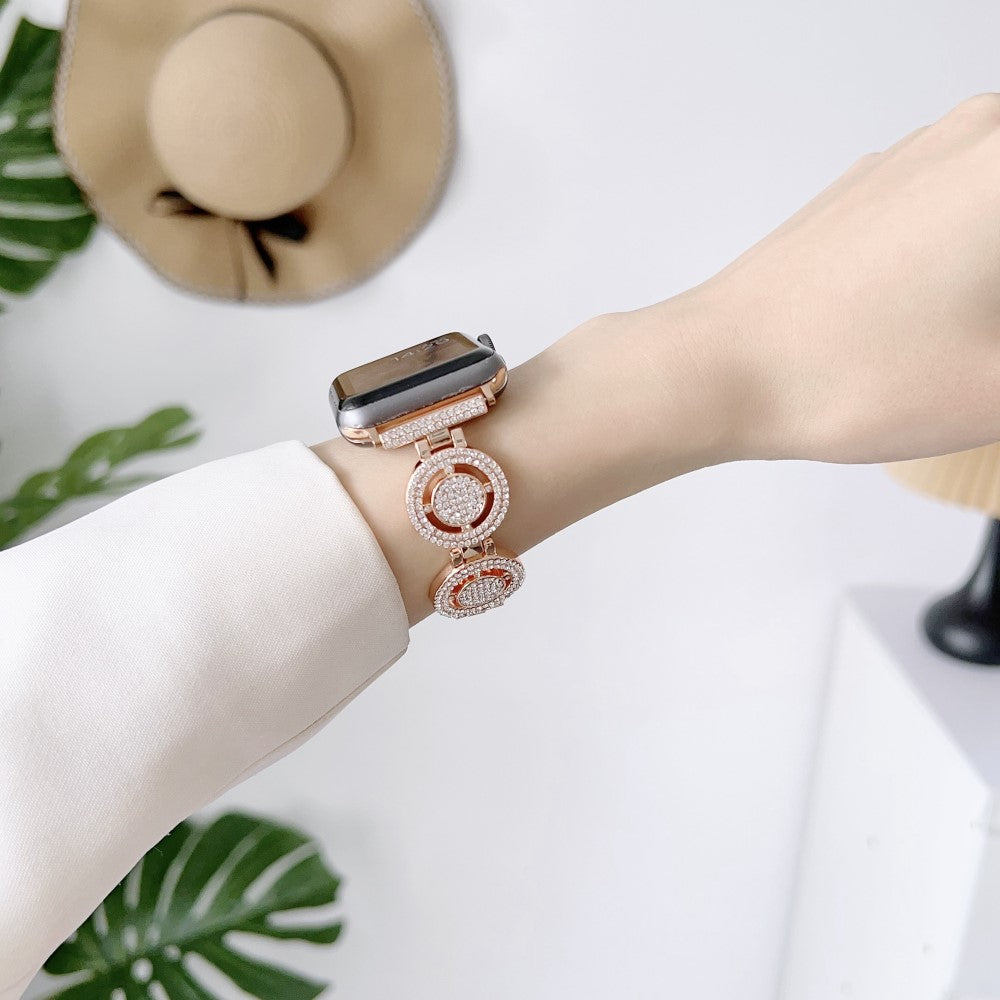 Udsøgt Metal Og Rhinsten Universal Rem passer til Apple Smartwatch - Pink#serie_3
