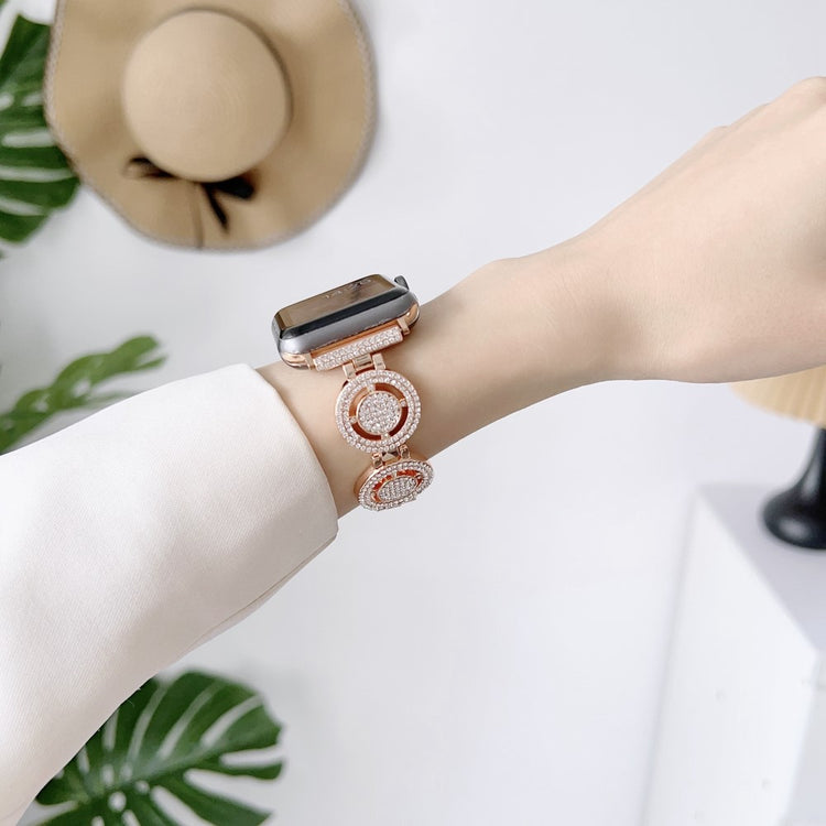 Udsøgt Metal Og Rhinsten Universal Rem passer til Apple Smartwatch - Pink#serie_3