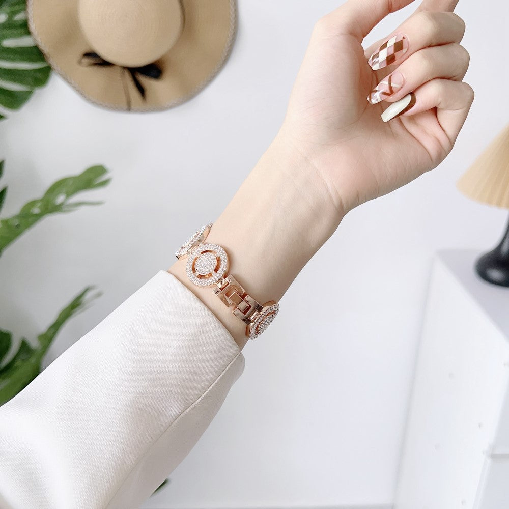 Udsøgt Metal Og Rhinsten Universal Rem passer til Apple Smartwatch - Pink#serie_3