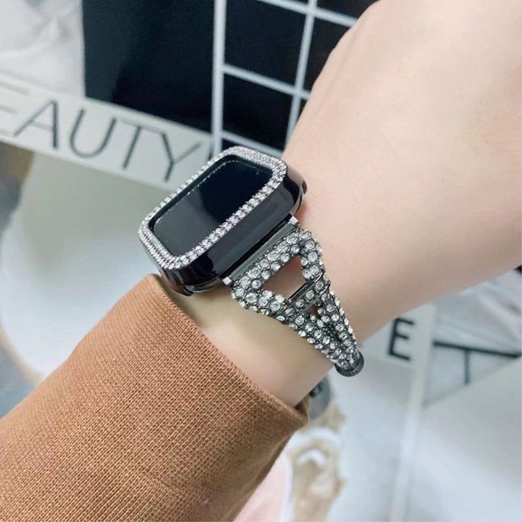 Meget godt Universal Apple Metal og  Rhinsten Urrem - Sort#serie_1