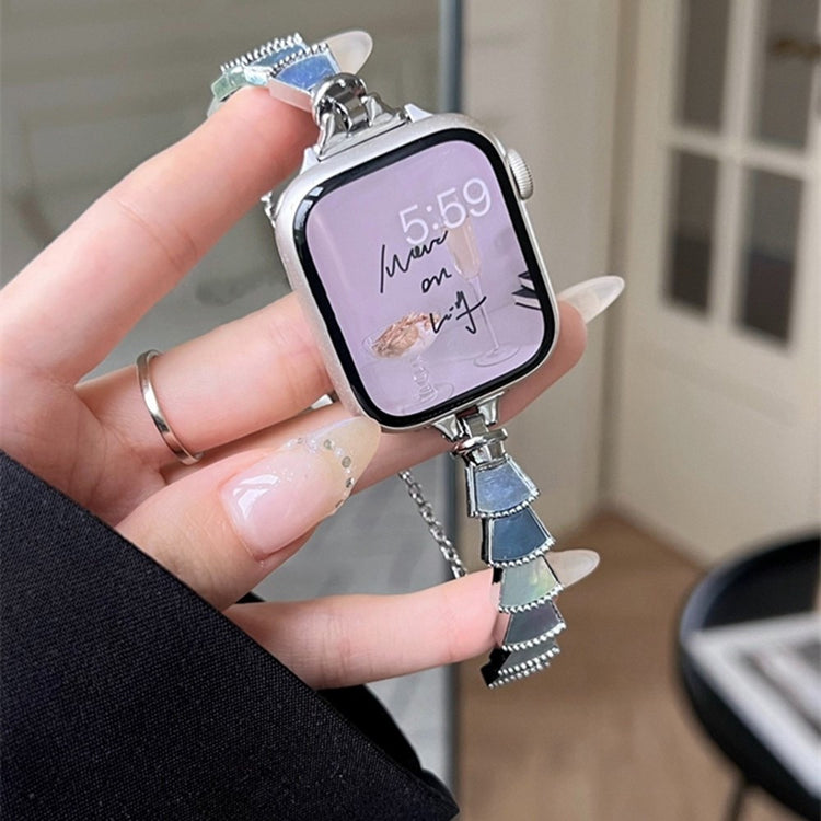 Sejt Universal Apple Metal og  Rhinsten Urrem - Sølv#serie_11