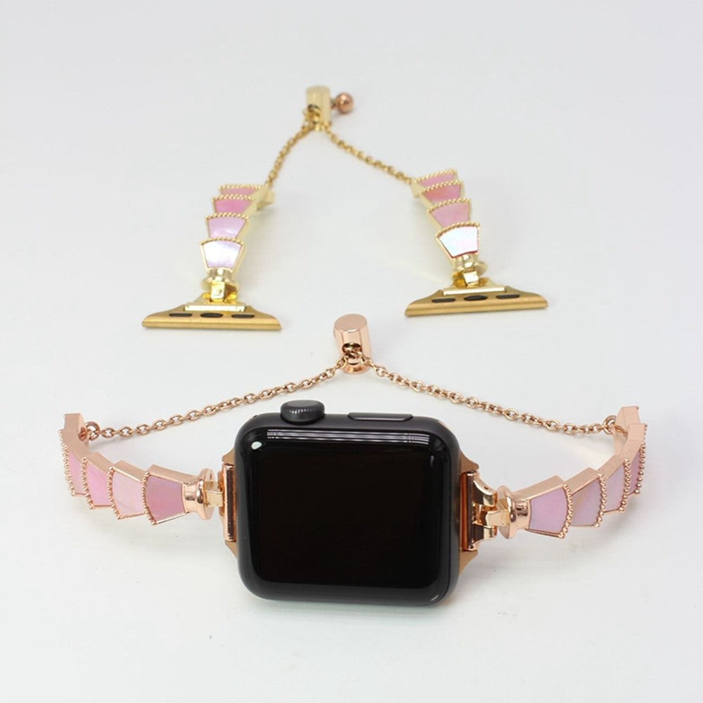 Sejt Universal Apple Metal og  Rhinsten Urrem - Guld#serie_4