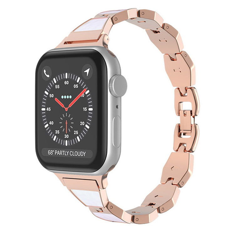 Rigtigt pænt Universal Apple Metal og  Rhinsten Urrem - Hvid#serie_1