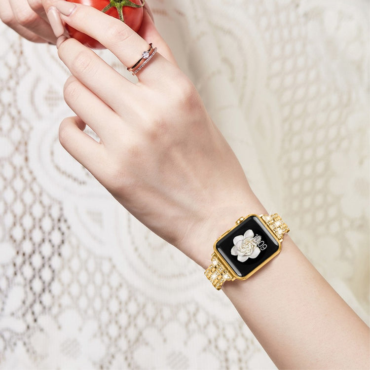 Vildt elegant Universal Apple Metal og  Rhinsten Urrem - Guld#serie_3