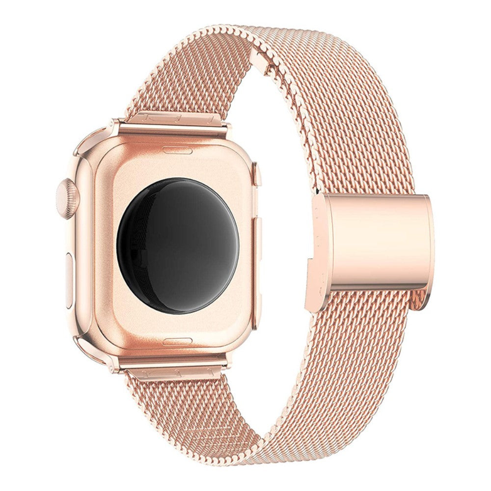 Apple Watch Series 8 (45mm) / Apple Watch Series 7 45mm Metal, Plastik og Rhinsten Rem - Pink#serie_2