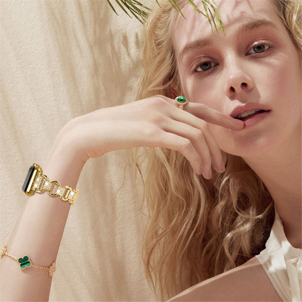 Rigtigt holdbart Universal Apple Metal og Rhinsten Rem - Guld#serie_2